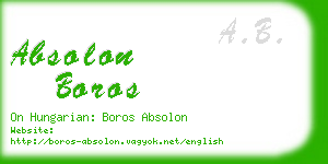 absolon boros business card